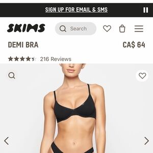 Skims Demi Bra size 34 A NWT